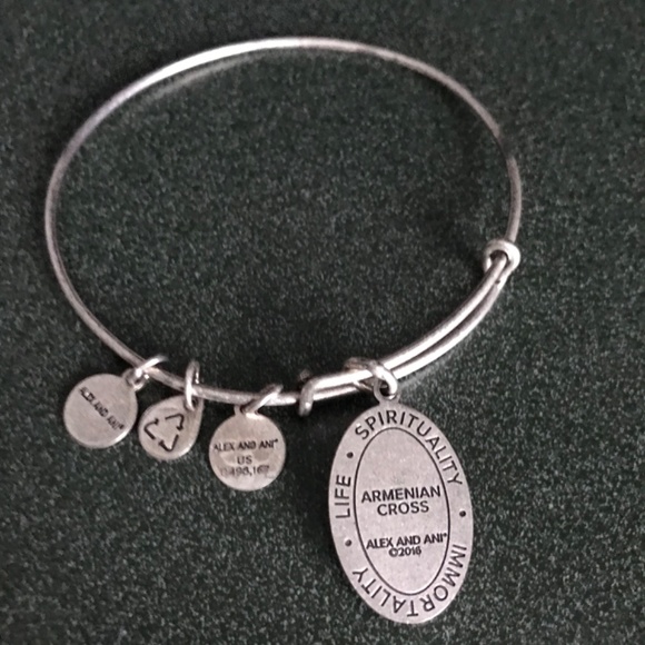 Alex and Ani Expandable Wire Bracelet Armenian Cross Charm - Picture 7 of 10